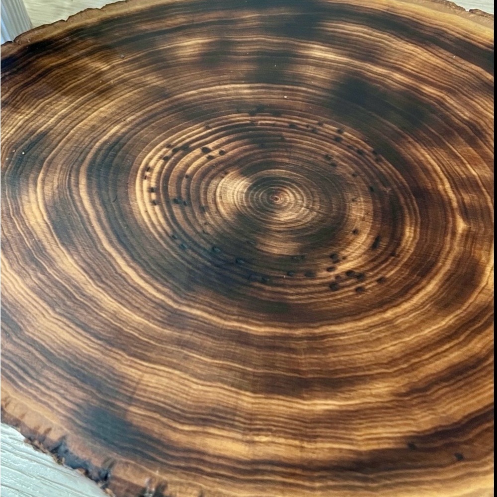 Rustic Wood Slice Riser-Plant Stand-Serving Platter Handmade - Picture 6 of 9
